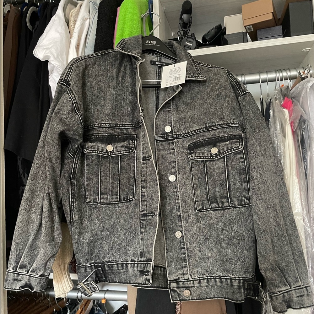 New Misguided Acid Wash Denim Jacket